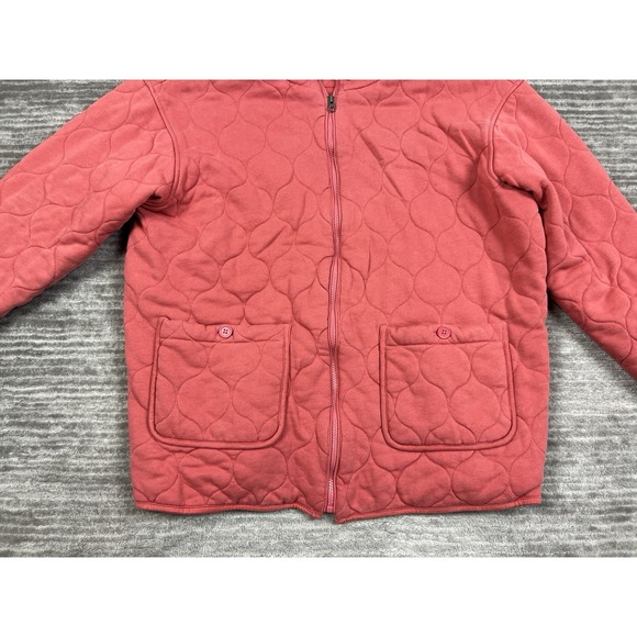 Time and Tru Jacket Womens Large‎ Pink Full Zip Quilted Cotton Pockets - Picture 3 of 14